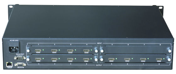 Comutador de matriz de fibra óptica montável em rack HDMI 8x8 com compatibilidade HDCP