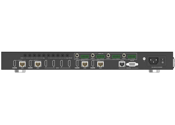VINCAN 4x4 HDBaseT HDMI Matrix Switcher com 4K60 4:4:4, PoC e 4 Receptores para Distribuição AV Profissional