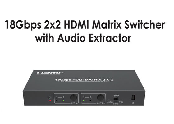 Qualidade  Type A 18Gbps 2x2 HDMI Matrix Switcher With Audio Extractor fábrica