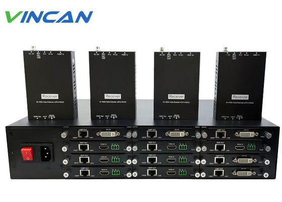 Prolongamento/divisor + receptores de UHD 1080p 1x12 HDMI HDBaseT 195ft