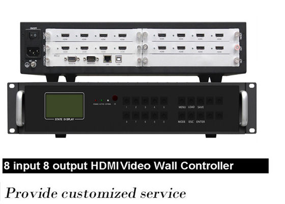 8 em 8 desfigure para fora o controlador video 3x3 1x2 1x3 2x1 3x1 2x2 da parede de 4k HDMI LCD