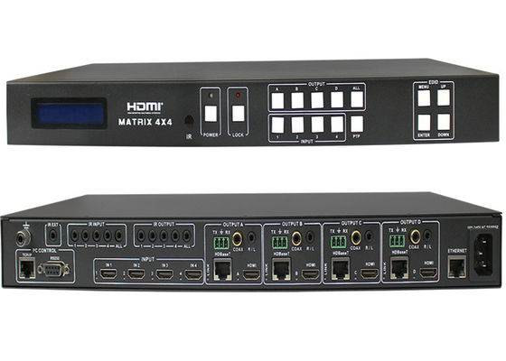 Agulheiro da matriz de HDMI1.4 4X4 HDBaseT com os receptores de 4Pcs 70M And 100M HDMI HDBaseT