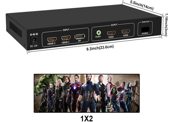 Processador de parede de vídeo 4K 4K HDMI para exibição em várias telas 2X2 1X2