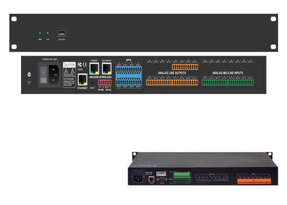 Conexão Ethernet de 100 dB Controlador de som Dante Fornecimento de energia externo