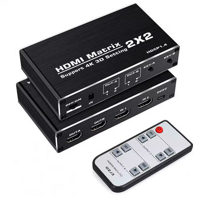 Comutador de matriz HDMI 4x2 com extração de áudio