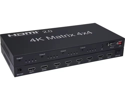 Comutador de matriz HDMI 4x2 com extração de áudio