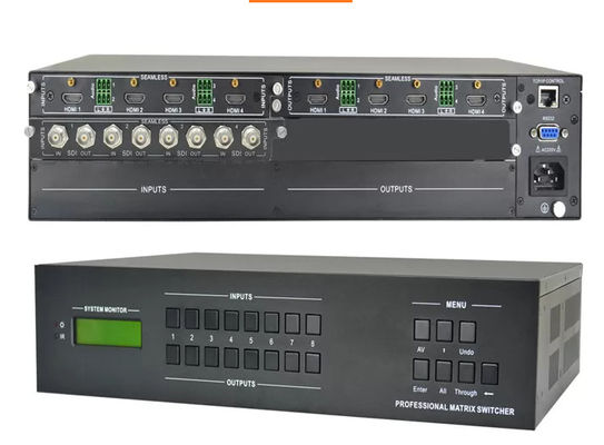 Switcher de matriz de vídeo para entradas e saídas 4/4 até 4Kx2k 60Hz