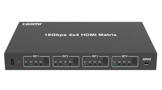 Output 18Gbps 4 X 4 HDMI Matrix Switcher com resolução de saída de até 4Kx2k 60Hz