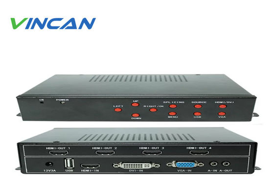 RS232 LAN IR Remote Control LCD Video Wall Controller com saída HDMI DVI e modos de parede 2x2 2x3 3x2 4x1 4x2 3x3