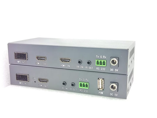 Fibra óptica FOX-V-MPO de longo alcance com distância de 1000 pés HDMI Tipo A Controle IR de entrada
