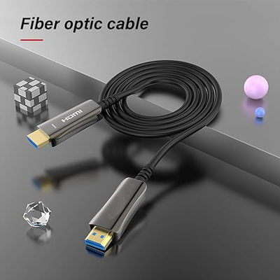Cabo HDMI de Fibra Ótica Ativa 4K HDR Dolby Vision, Cabo HDMI Ótico Ativo de 100m para Resolução Ultra HD