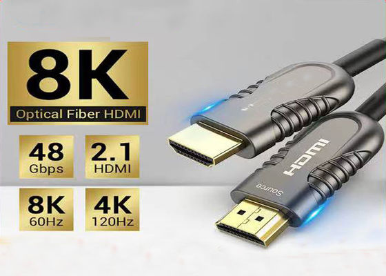Cabo de Fibra Óptica HDMI de 10,2 Gbps com Protocolo HDMI 2.1 para Transmissão de Cabo HDMI Óptico Ativo de 10 Metros