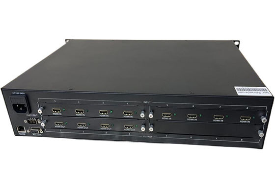 Comutador de matriz de vídeo montável em rack com alimentação AC 100-240V IR