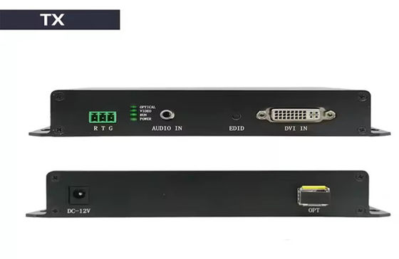 Extensor de Fibra DVI de 20 km 1080p@60Hz HDMI 1.3 & 3.5mm Suporte de Áudio