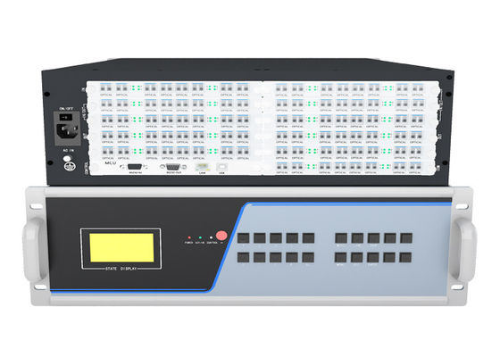 Potência redundante suportada 88 portas 3.5 U Fibra KVM Transmissor e Receptor Node KVM Fibra Matrix