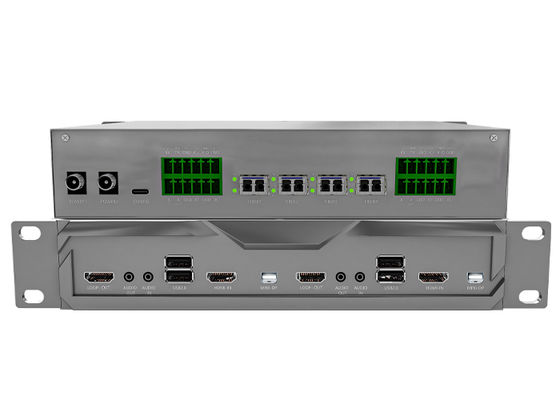 Transmissor Receptor de Nó KVM por Fibra para Matriz KVM com Visuais 4K60 de Alta Densidade Prontos para Exibição de Agente