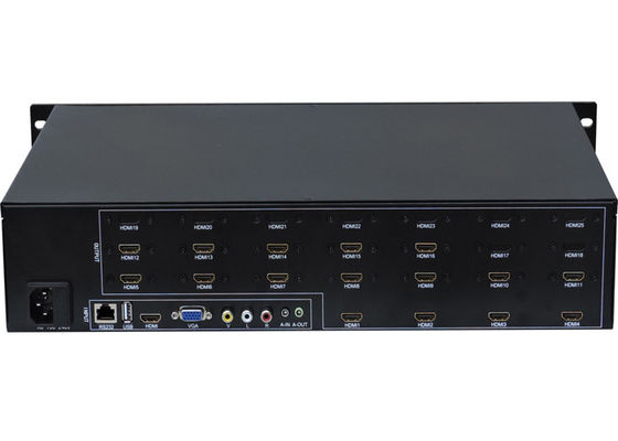 O LCD indica o controlador video 4x4 1 da parede 3D na saída de 16 HDMI