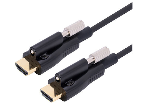 Cabo de fibra ótica do IEM IRF HDMI com velocidade super do apoio 18G do parafuso