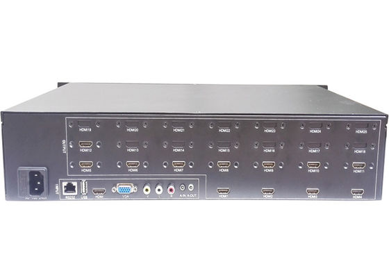 O controlador video preto 1 da parede de 1080P HDMI 1U LCD entrou a saída 12