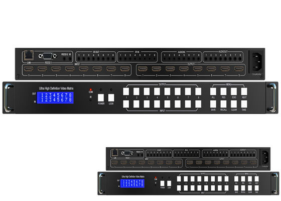agulheiro audio sem emenda 4K 60Hz da matriz de 18Gbps 8x8 IR UHD HDMI 2,0