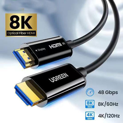 4K Resolução de 60Hz HDMI 2.1 Fibra de cabo com suporte HDR de longa distância