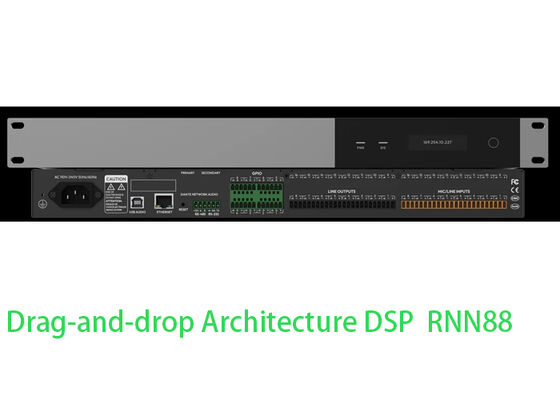 Processador de Áudio Profissional Processador de Sinal Digital Processador DSP em Rack | Roteamento Flexível 8x8