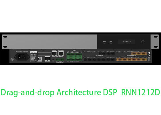 Processador DSP Dante Matriz de Áudio Processador para Salas de Conferência DSP | Controle Inteligente Arrastar e Soltar
