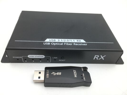 Extensor de fibra óptica USB 3.0 com distância de 300 m, velocidade de 5 Gbps e hub USB de 4 portas