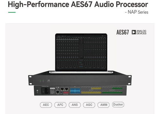 Processador de Áudio em Rede DSP VINCAN NAP Series AES67 com Processador ADI SHARC 21489 e Mistura Automática