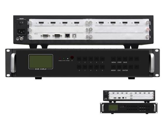 O controlador video modular 2x2 1x2 2x1 4 da parede de HDMI entrou a saída 4